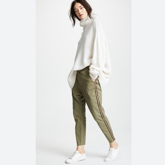 Nili Lotan Pants - Nili Lotan Paris Pants with Tape Trim Green Size 2